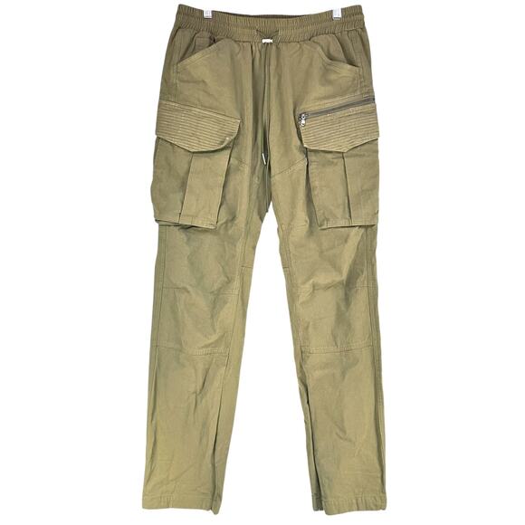 Richie Le Other - RICHIE LE Heavy Cotton Canvas Cargo Pants in Olive Green Size M